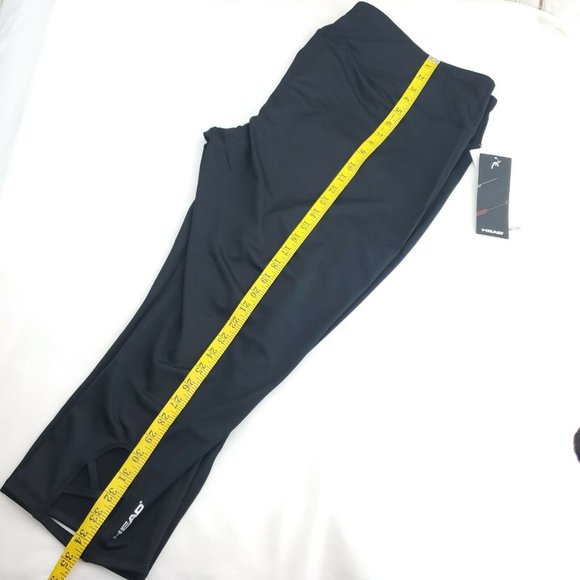 Head Womens Black High Rise Elastic Waist Criss Cross Tight Capri Pants Size 3X - Picture 10 of 15